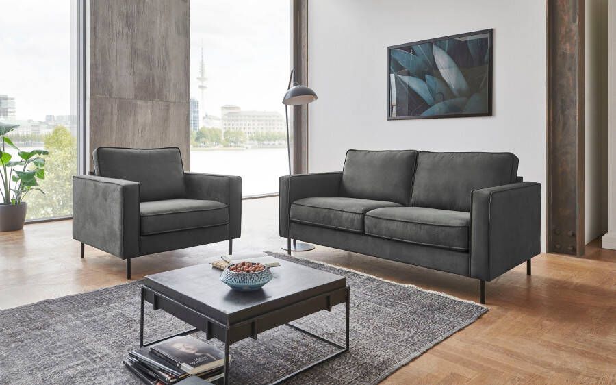 ATLANTIC home collection 2-zitsbank WESTON in scandinavische stijl met golfvering - Foto 5