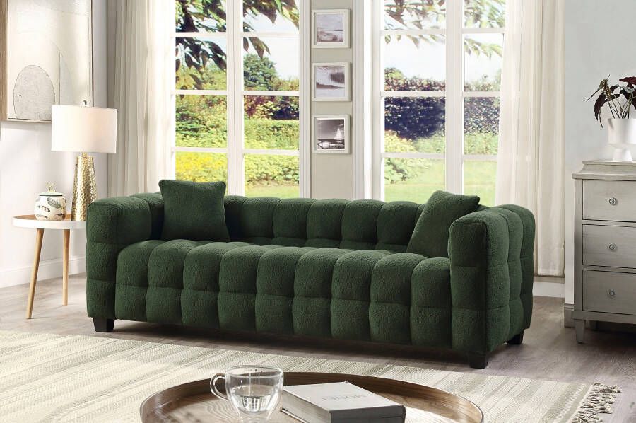 ATLANTIC home collection 3-zitsbank Stella incl. 2 sierkussens en gemaakt van moderne teddy stof - Foto 6