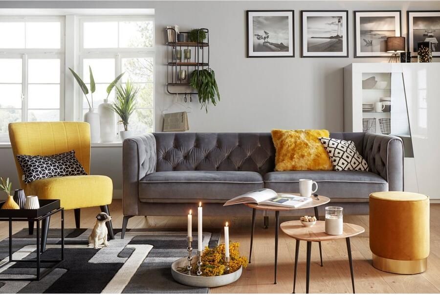INOSIGN Highboard Vega hoge kast hoge kommode kast met 2 deuren met glazen inzet hoogte 146 cm - Foto 8