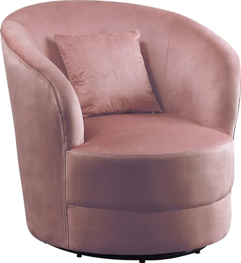 ATLANTIC home collection Draaibare fauteuil Colin 360° vrij draaiend in fluwelen hoes incl. sierkussen - Foto 2