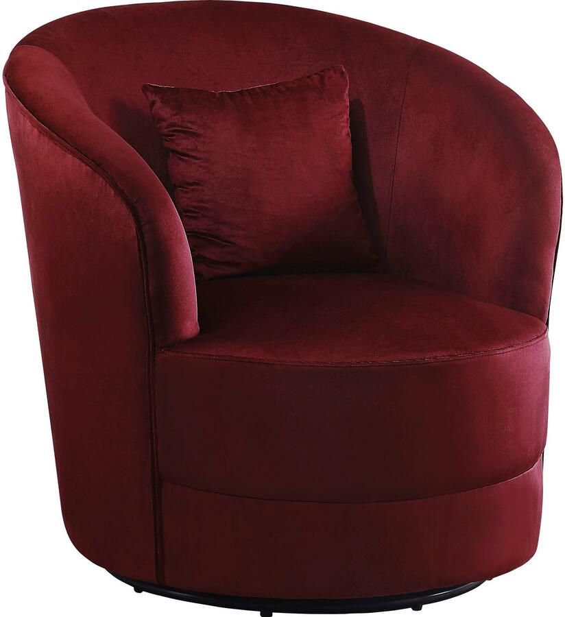 ATLANTIC home collection Draaibare fauteuil Colin 360° vrij draaiend in fluwelen hoes incl. sierkussen - Foto 2