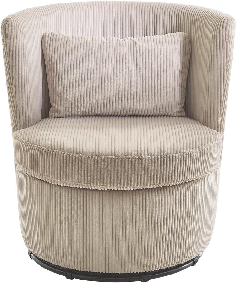 ATLANTIC home collection Draaibare fauteuil KENO 360-graden draaibare cord fauteuil incl. een sierkussen in originele stof - Foto 5