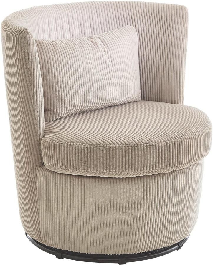 ATLANTIC home collection Draaibare fauteuil KENO 360-graden draaibare cord fauteuil incl. een sierkussen in originele stof - Foto 2