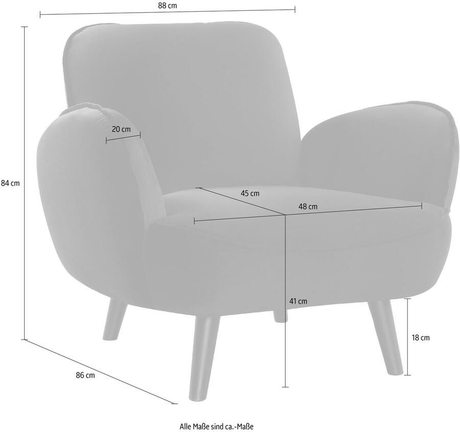 ATLANTIC home collection Fauteuil Ben met golfvering massief houten poten vrij plaatsbaar - Foto 2