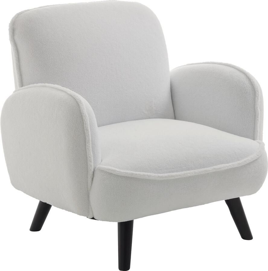 ATLANTIC home collection Fauteuil Ben met golfvering massief houten poten vrij plaatsbaar