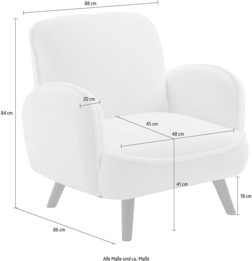 ATLANTIC home collection Fauteuil Ben met golfvering massief houten poten vrij plaatsbaar - Foto 2