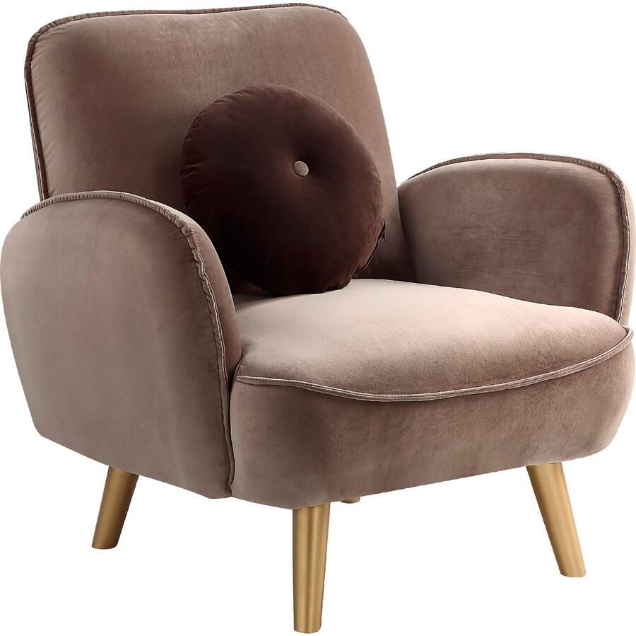 ATLANTIC home collection Fauteuil Ben met nosagvering incl. sierkussens en goudkleurige massief houten poten - Foto 3