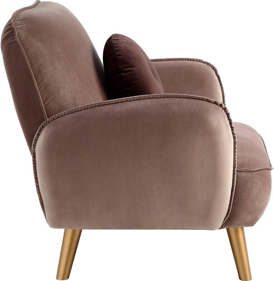 ATLANTIC home collection Fauteuil Ben met nosagvering incl. sierkussens en goudkleurige massief houten poten - Foto 3
