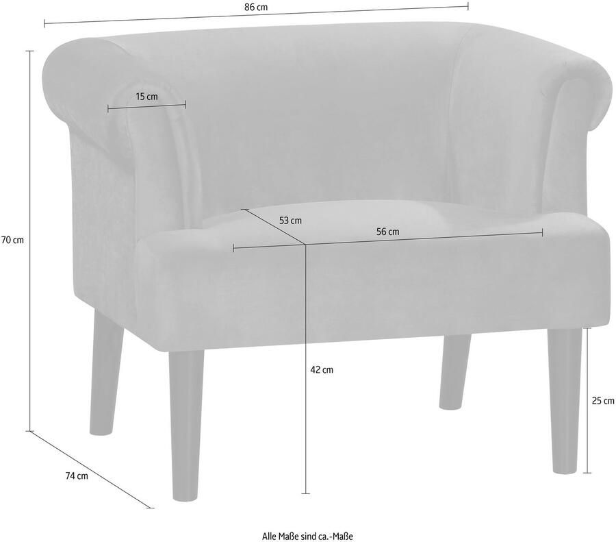 ATLANTIC home collection Fauteuil Charlie Loungestoel met golfvoet