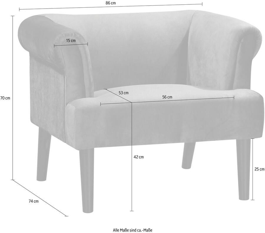 ATLANTIC home collection Fauteuil Charlie Loungestoel met golfvoet