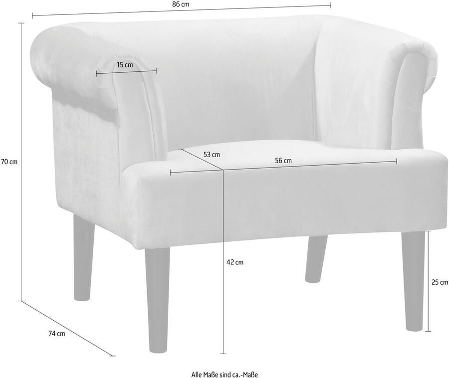 ATLANTIC home collection Fauteuil Charlie Loungestoel met golfvoet