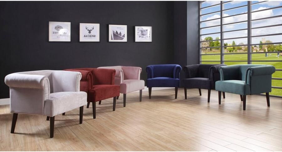 ATLANTIC home collection Fauteuil Charlie Loungestoel met golfvoet - Foto 5