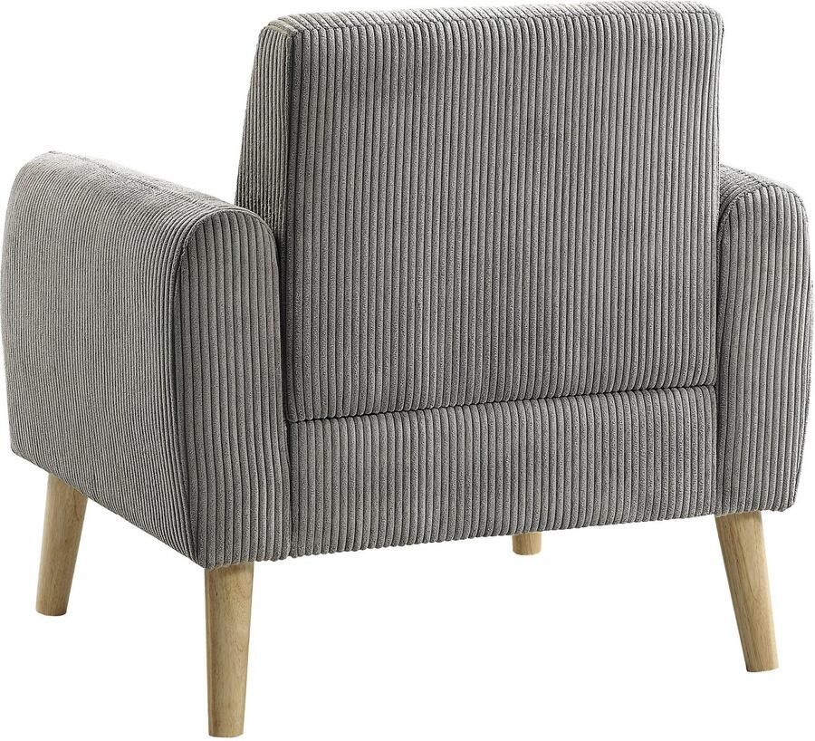 ATLANTIC home collection Fauteuil Moby met binnenvering kleine zak en moderne ribfluwelen bekleding - Foto 3