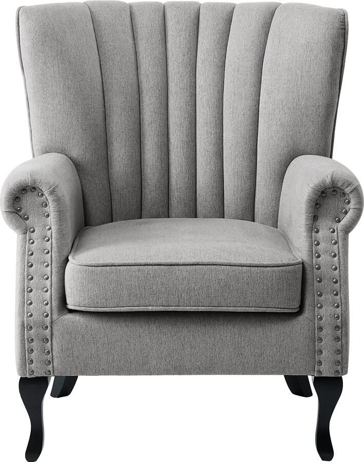 ATLANTIC home collection Fauteuil Toni modern met klinknagels en hoge rugleuning - Foto 5