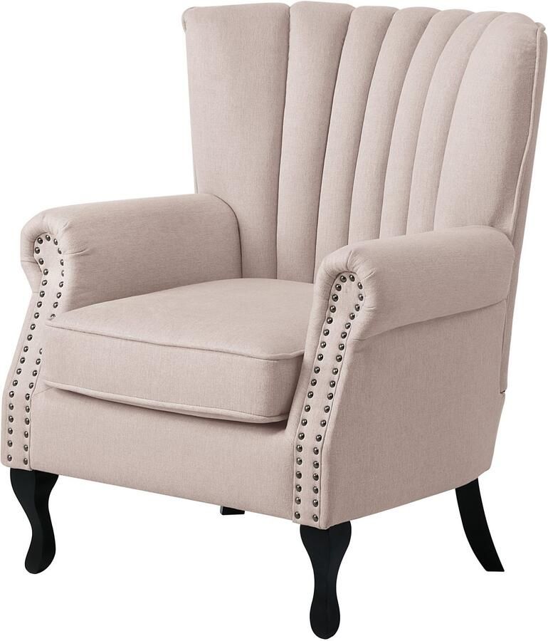 ATLANTIC home collection Fauteuil Toni modern met klinknagels en hoge rugleuning - Foto 3