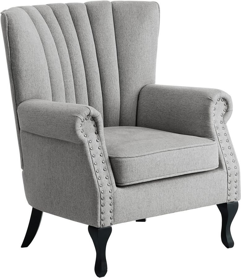 ATLANTIC home collection Fauteuil Toni modern met klinknagels en hoge rugleuning - Foto 2