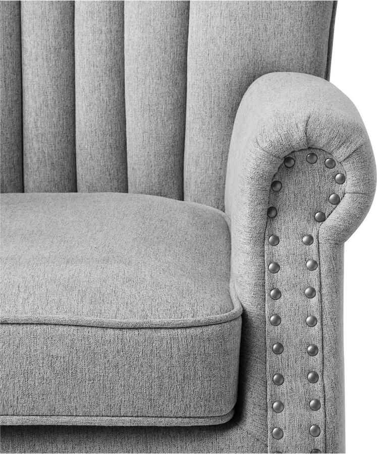 ATLANTIC home collection Fauteuil Toni modern met klinknagels en hoge rugleuning - Foto 3