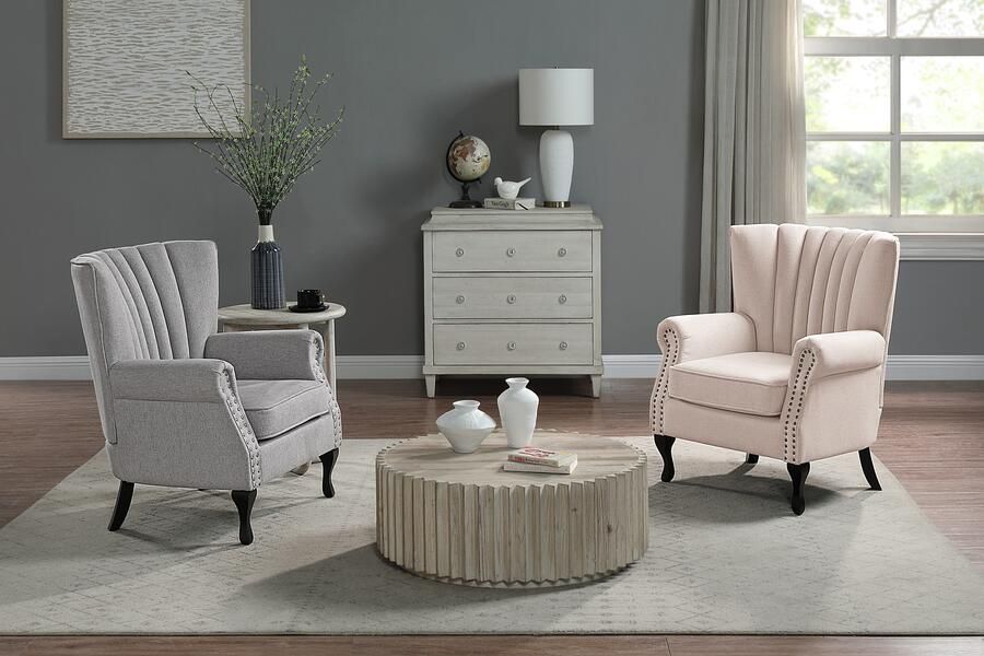ATLANTIC home collection Fauteuil Toni modern met klinknagels en hoge rugleuning - Foto 7
