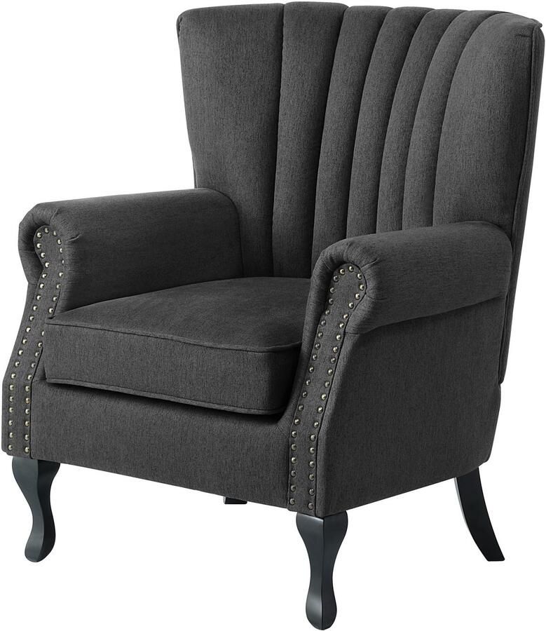 ATLANTIC home collection Fauteuil Toni modern met klinknagels en hoge rugleuning - Foto 2