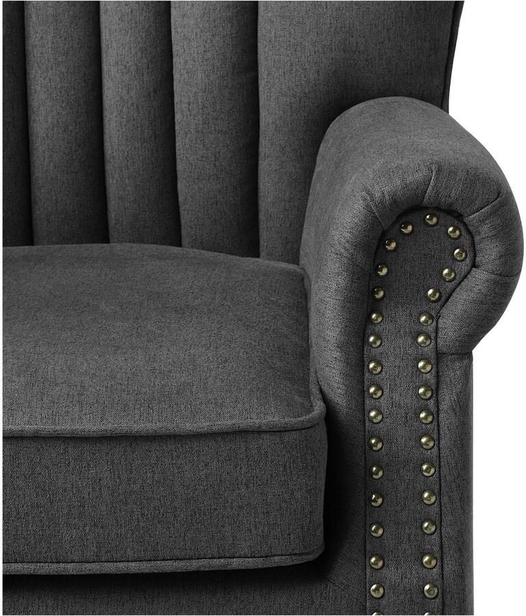 ATLANTIC home collection Fauteuil Toni modern met klinknagels en hoge rugleuning - Foto 3
