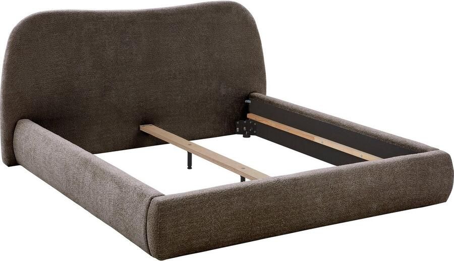 ATLANTIC home collection Gestoffeerd bed Sophie met of zonder opbergruimte hoogwaardige bouclé bekleding - Foto 3