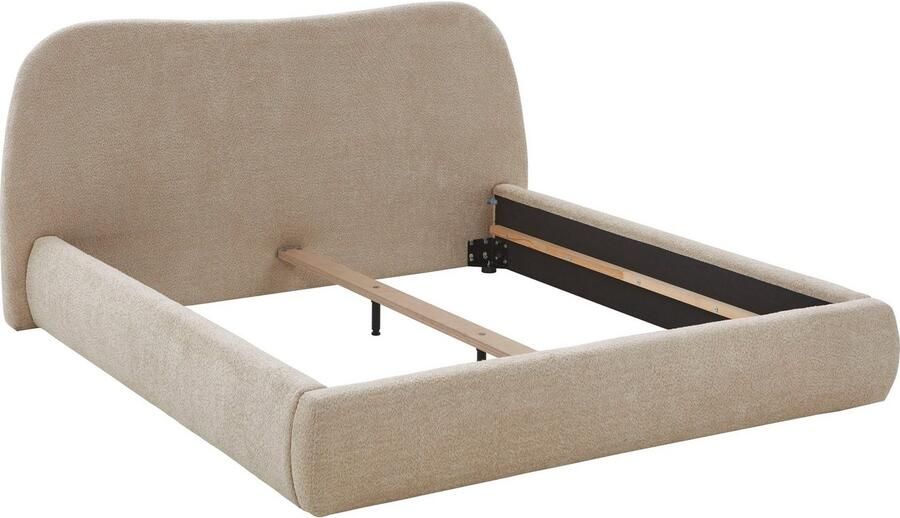 ATLANTIC home collection Gestoffeerd bed Sophie met of zonder opbergruimte hoogwaardige bouclé bekleding - Foto 3