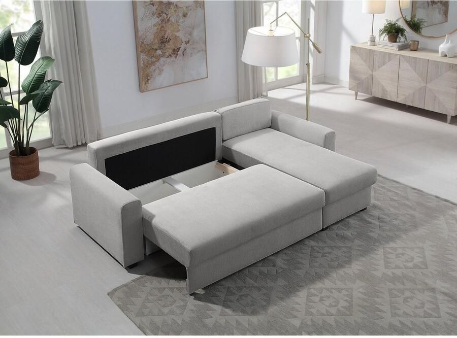 ATLANTIC home collection Hoekbank Dublin L-vorm Slaapfunctie en bedkist récamier links of rechts te monteren - Foto 3