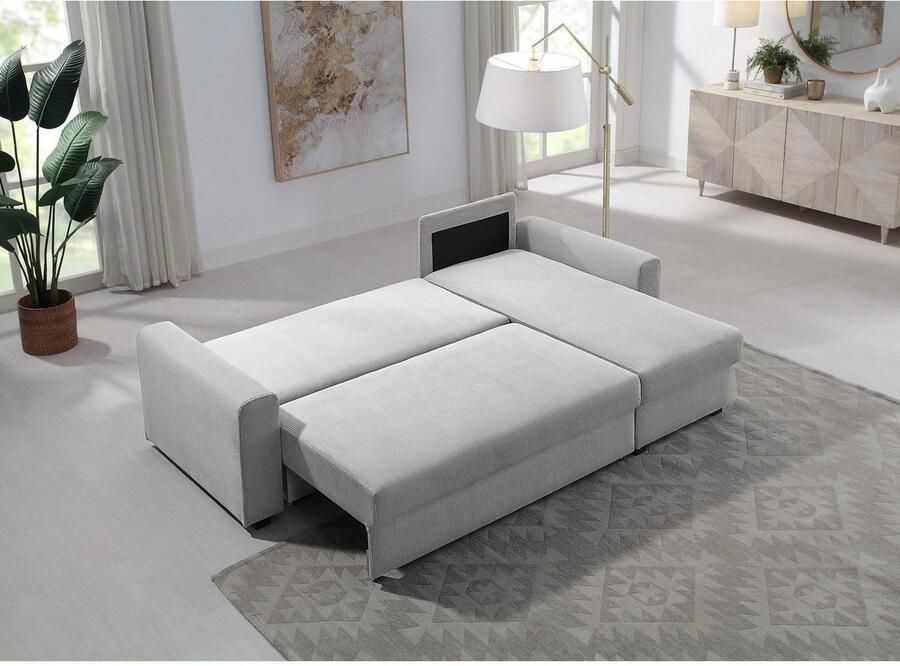 ATLANTIC home collection Hoekbank Dublin L-vorm Slaapfunctie en bedkist récamier links of rechts te monteren - Foto 4