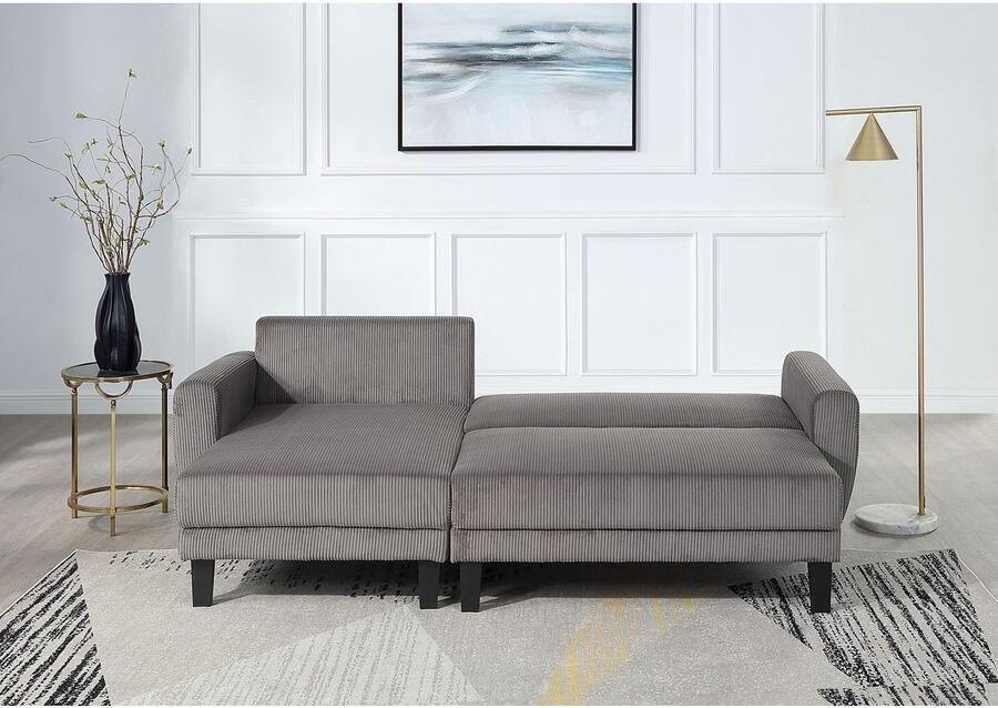 ATLANTIC home collection Hoekbank Leonid L-vorm met slaapfunctie en bedkist - Foto 3