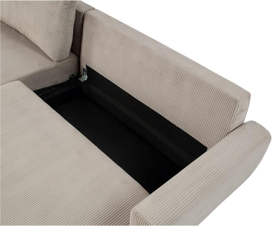 ATLANTIC home collection Hoekbank Leonid L-vorm met slaapfunctie en bedkist - Foto 2