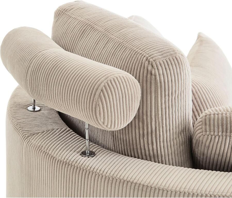 ATLANTIC home collection Loveseat Ravi XXL-stoel inclusief opberghocker rugkussen & drie sierkussens