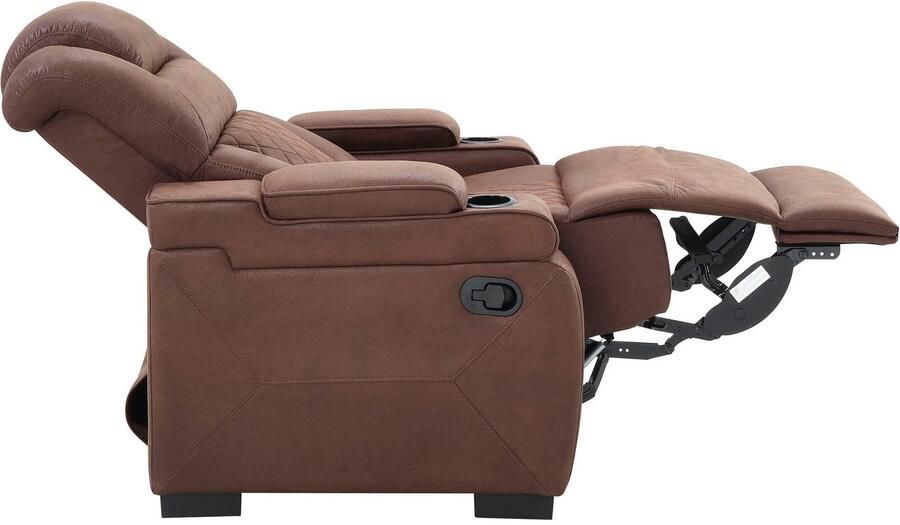 ATLANTIC home collection Relaxfauteuil Faris Relaxfunctie bekerhouder en opbergruimte in armleuningen - Foto 6