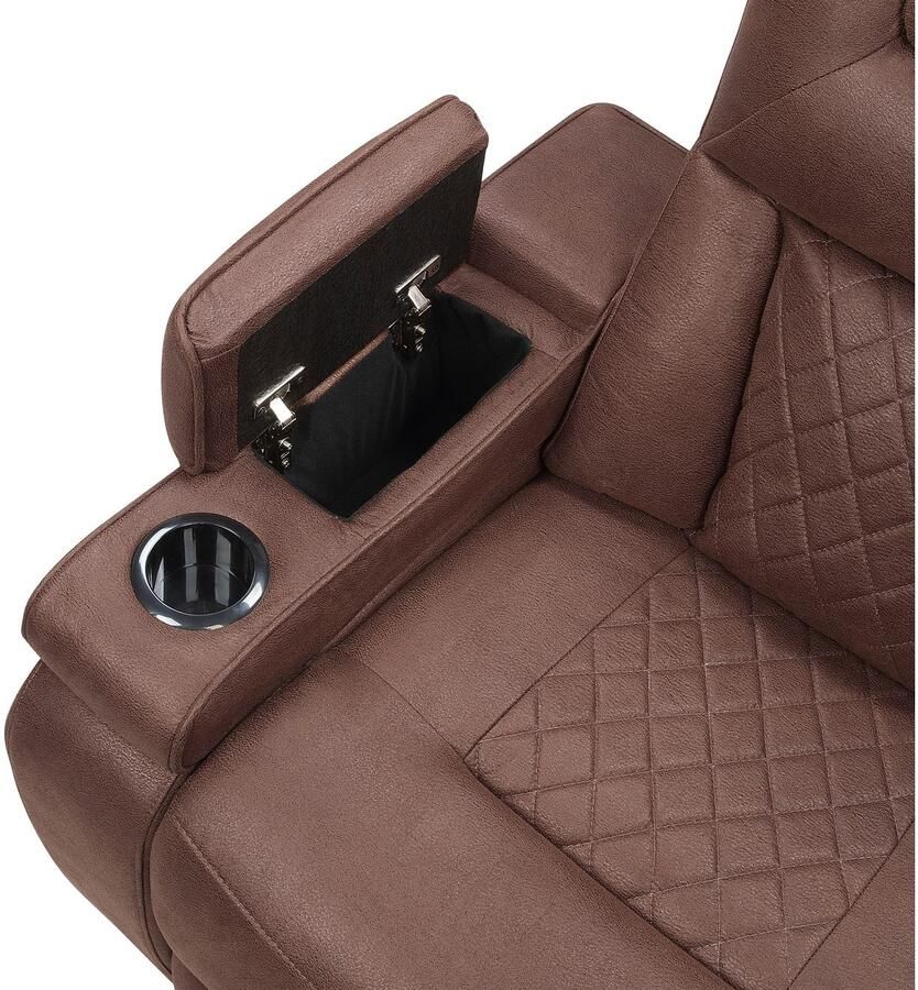 ATLANTIC home collection Relaxfauteuil Faris Relaxfunctie bekerhouder en opbergruimte in armleuningen - Foto 3