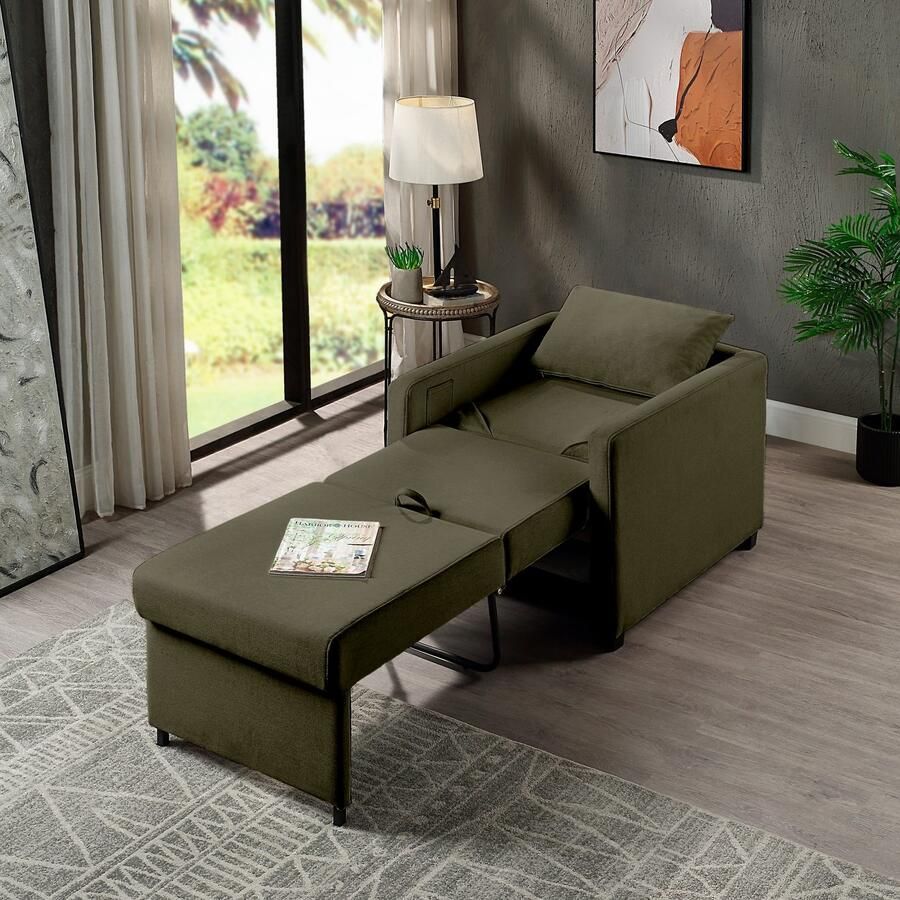 ATLANTIC home collection Relaxfauteuil Jerry met slaapfunctie als logeerbed en inclusief kussens - Foto 2