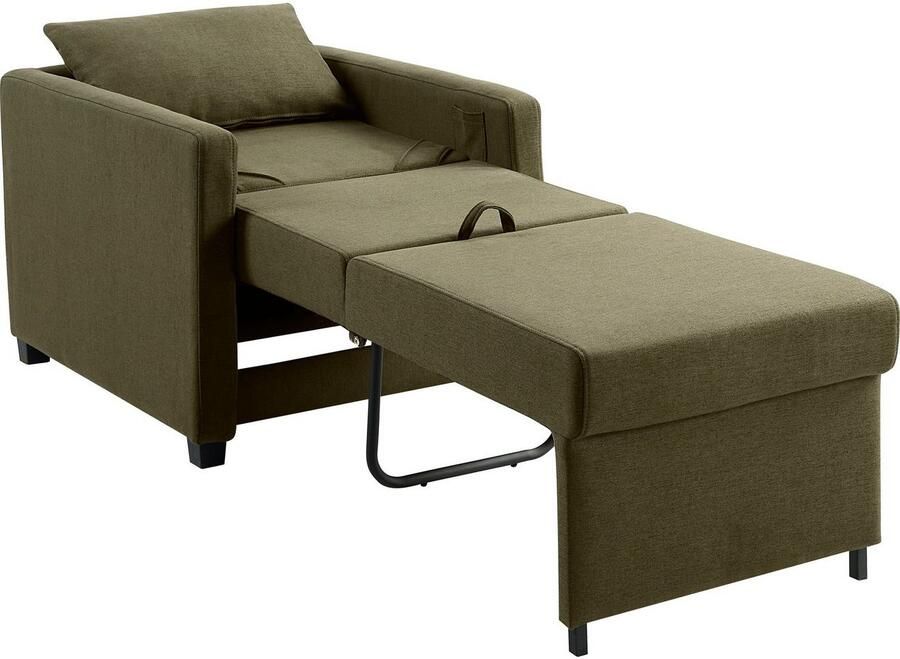 ATLANTIC home collection Relaxfauteuil Jerry met slaapfunctie als logeerbed en inclusief kussens - Foto 7
