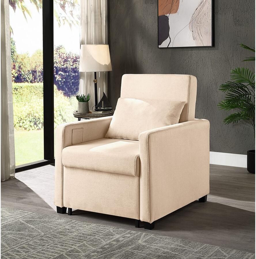 ATLANTIC home collection Relaxfauteuil Jerry met slaapfunctie als logeerbed en inclusief kussens - Foto 2