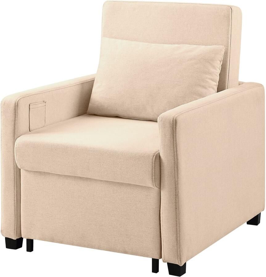 ATLANTIC home collection Relaxfauteuil Jerry met slaapfunctie als logeerbed en inclusief kussens - Foto 4