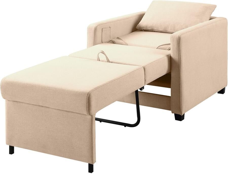 ATLANTIC home collection Relaxfauteuil Jerry met slaapfunctie als logeerbed en inclusief kussens - Foto 8