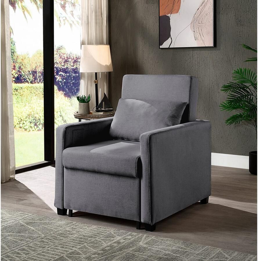 ATLANTIC home collection Relaxfauteuil Jerry met slaapfunctie als logeerbed en inclusief kussens - Foto 2