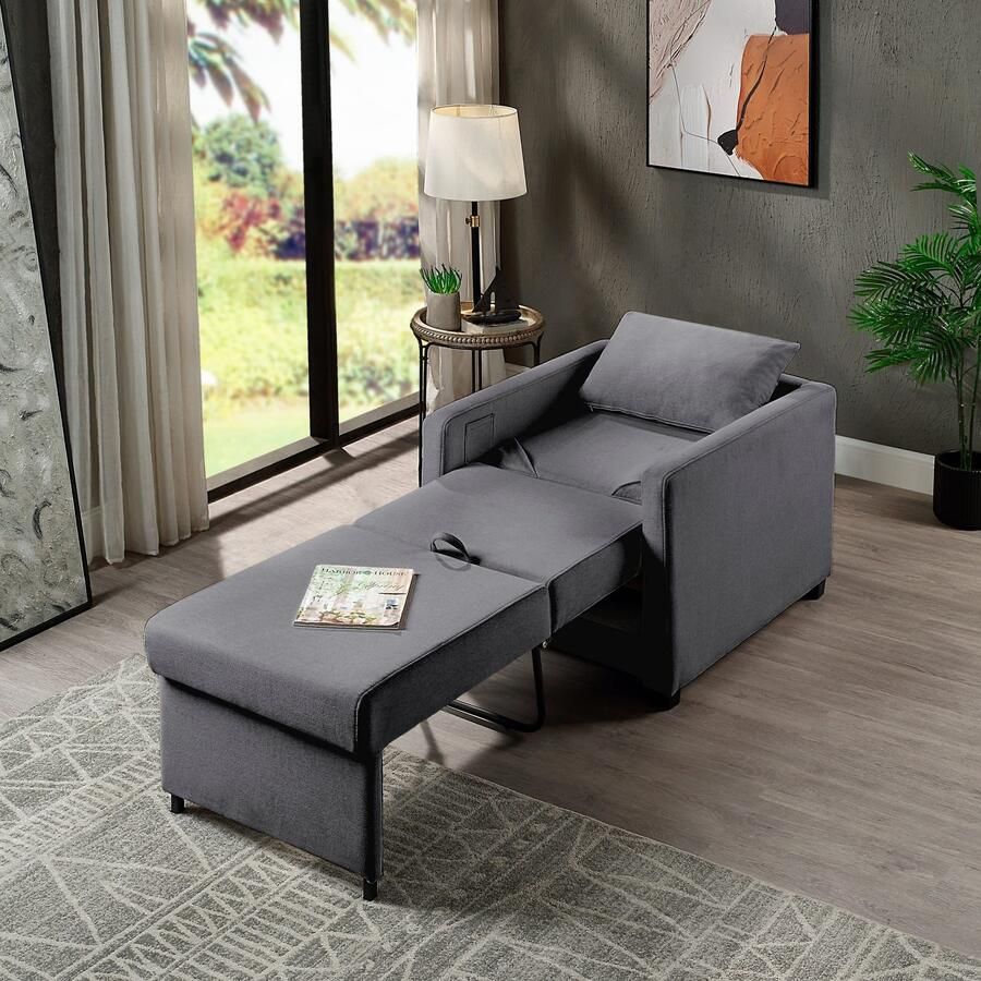 ATLANTIC home collection Relaxfauteuil Jerry met slaapfunctie als logeerbed en inclusief kussens - Foto 2