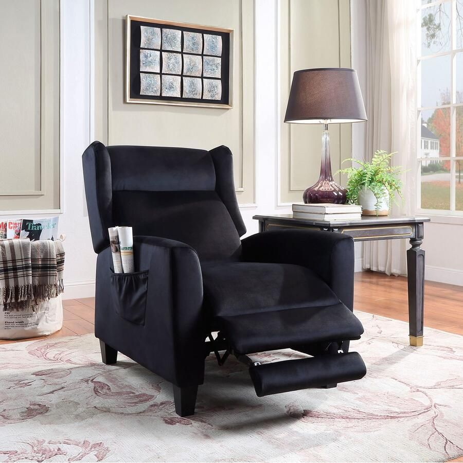 ATLANTIC home collection Relaxfauteuil Timon klassieke oorfauteuil met relaxfunctie en praktisch zijvak