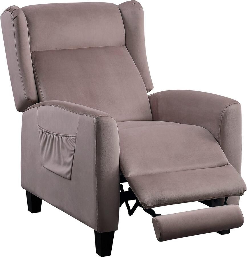 ATLANTIC home collection Relaxfauteuil Timo klassieke oorfauteuil met relaxfunctie en praktisch zijvak