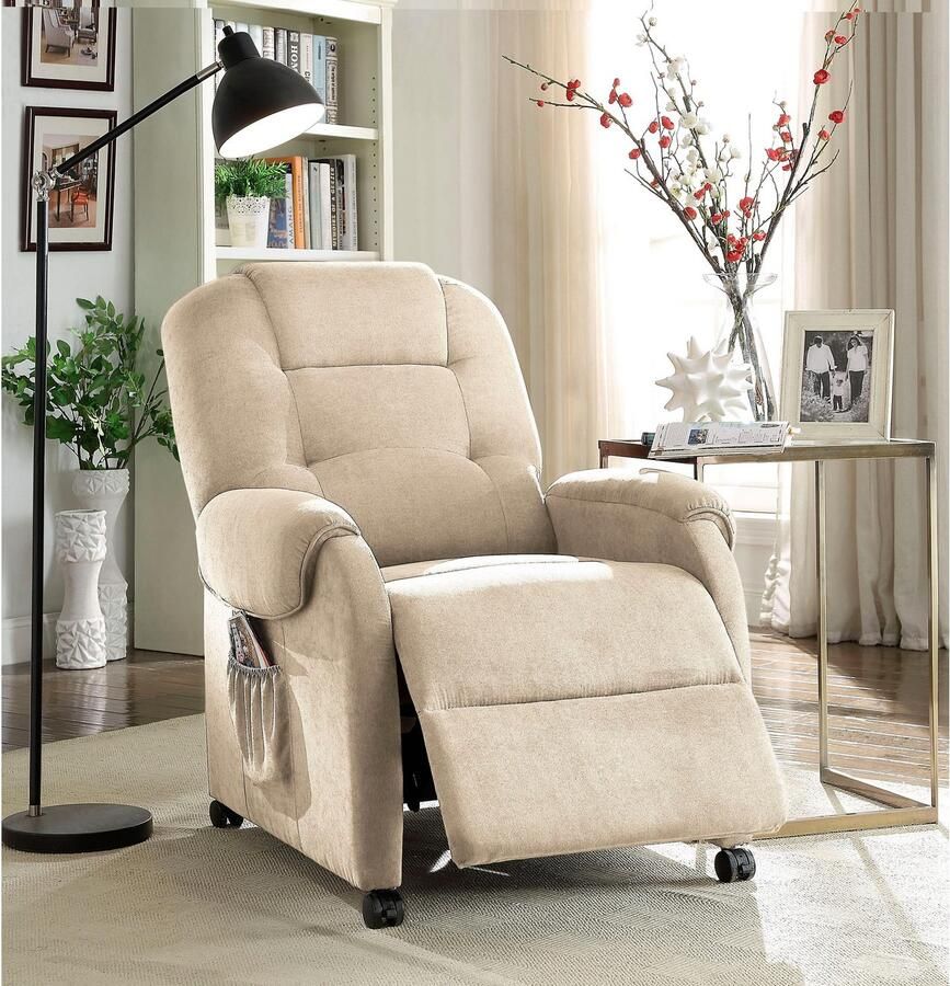 ATLANTIC home collection Relaxfauteuil Tobi met relaxfunctie veerkern & opbergzak