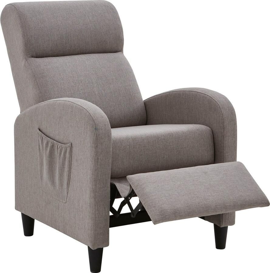 ATLANTIC home collection Relaxfauteuil Tom met relaxfunctie inclusief zijvak tv-fauteuil met functie