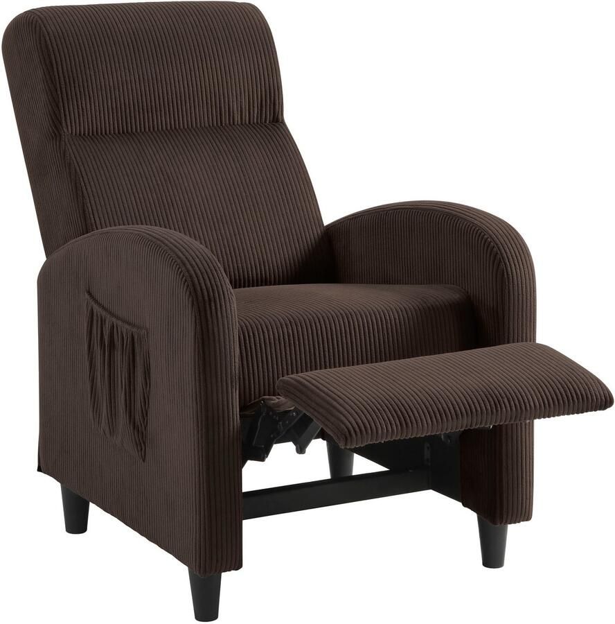 ATLANTIC home collection Relaxfauteuil Tom met relaxfunctie inclusief zijvak tv-fauteuil met functie