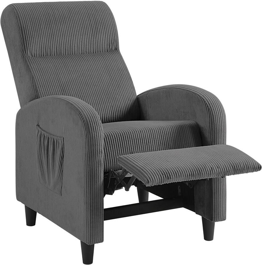 ATLANTIC home collection Relaxfauteuil Tom met relaxfunctie inclusief zijvak tv-fauteuil met functie