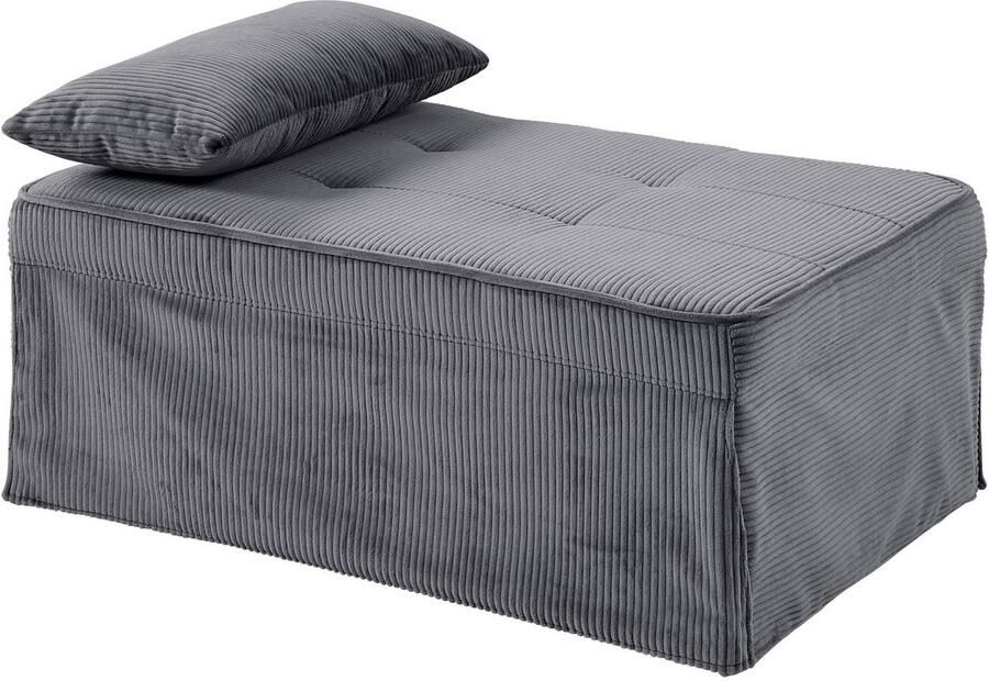 ATLANTIC home collection Slaapbank Finn te veranderen in een loungestoel relaxfauteuil en logeerbed incl. kussen - Foto 10