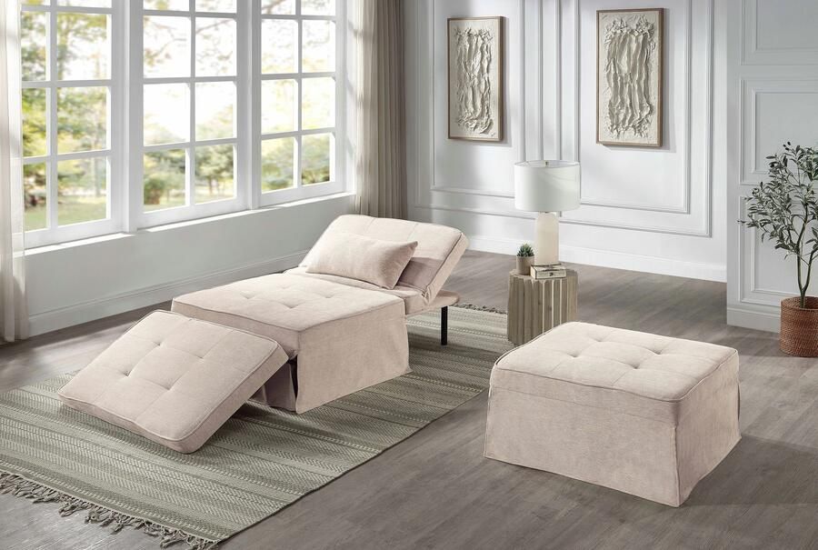 ATLANTIC home collection Slaapbank Finn te veranderen in een loungestoel relaxfauteuil en logeerbed incl. kussen - Foto 11