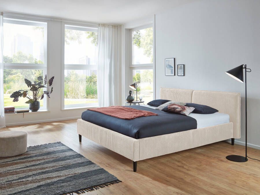 ATLANTIC home collection Gestoffeerd bed ALLY met ribfluwelen bekleding en hoog draagvermogen - Foto 5