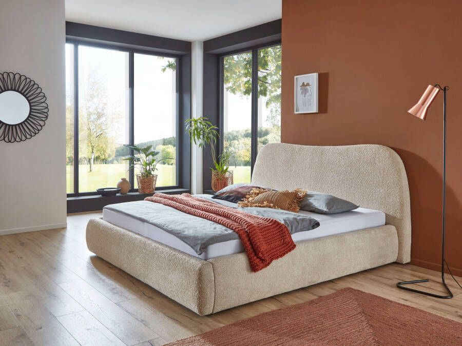 ATLANTIC home collection Gestoffeerd bed Sophie met of zonder opbergruimte hoogwaardige bouclé bekleding - Foto 7